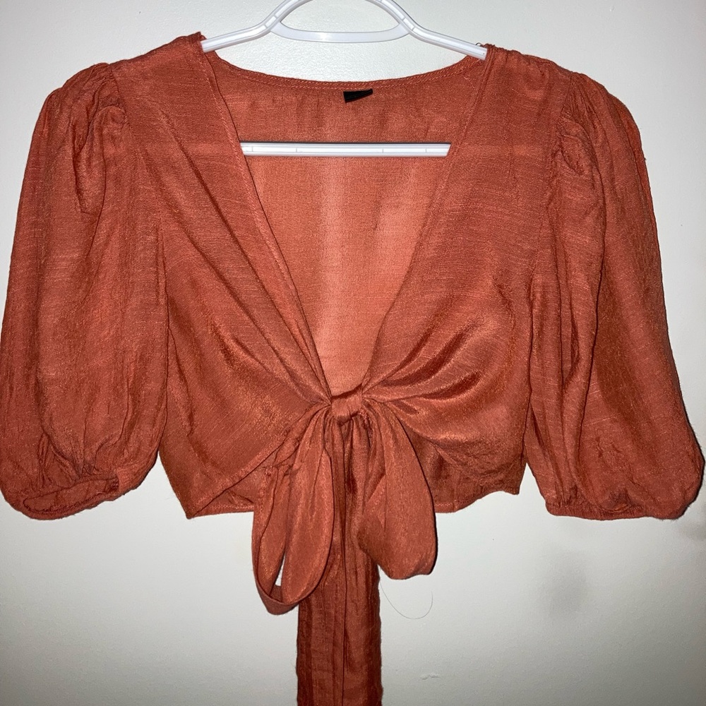 Size small, shein blouse. Burnt orange top